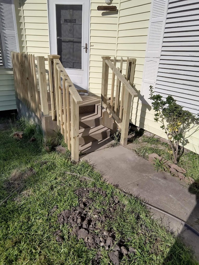 patio stairs and railing